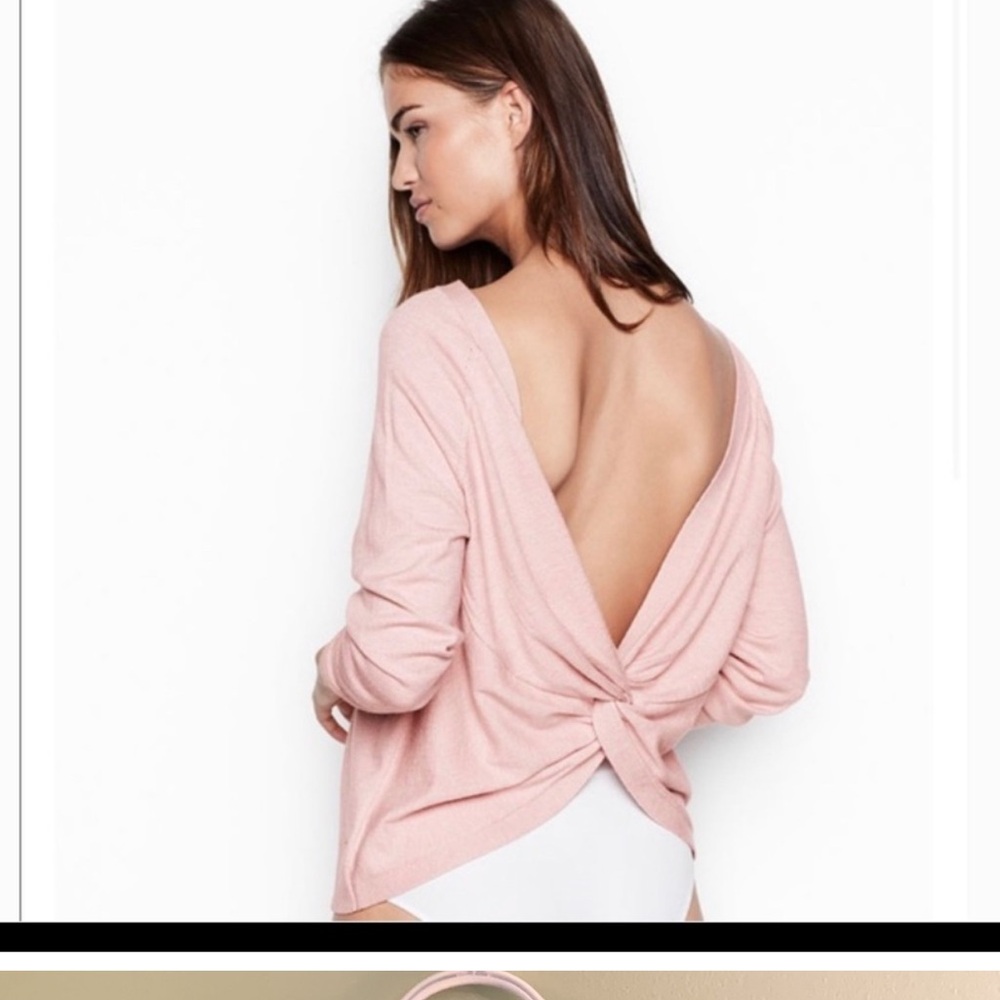 Victoria’s Secret criss cross back sweater black with details size S